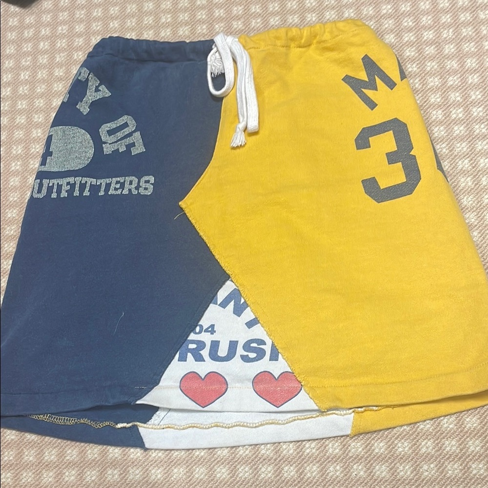Colorblock Athletic Skirt Blue and Yellow